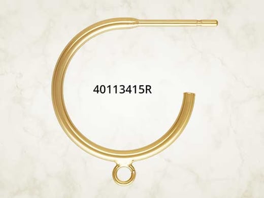 3/4 Hoop Post Earrings with Ring