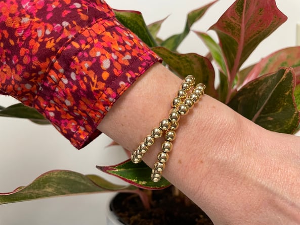 Gold Filled Beaded Stretchy Bracelet